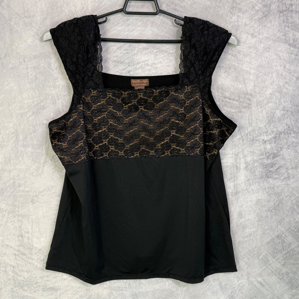 Under Cover Agent Lace Trim Tank Top Womens sz 2X whimsigoth witchy going out